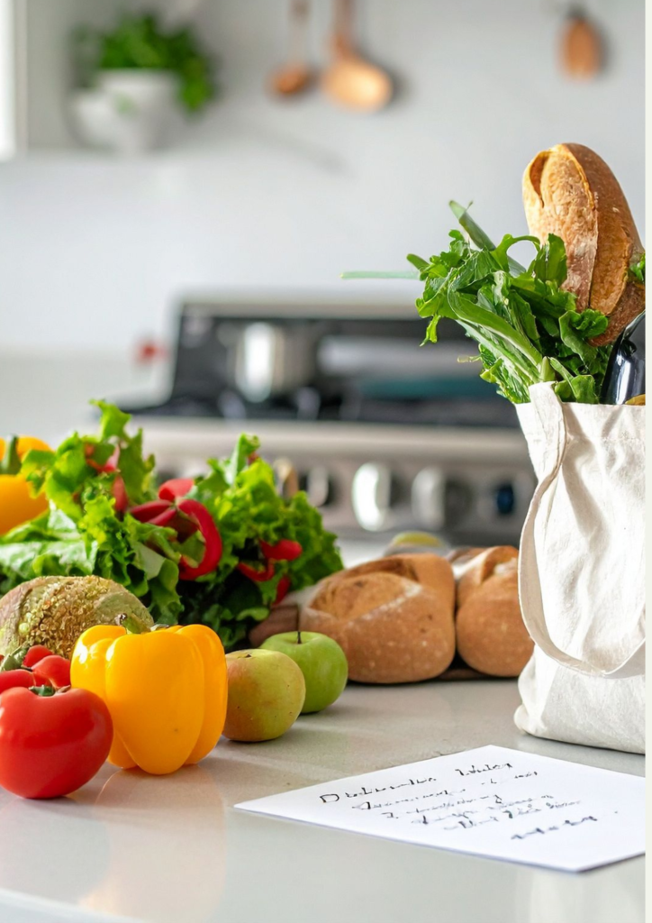 Keuken met voedingsproducten